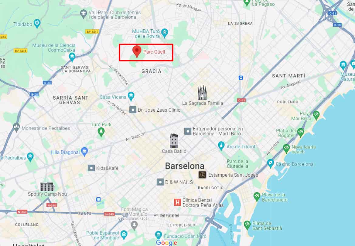 Park Güell nerede ve nasıl gidilir güzergah görseli