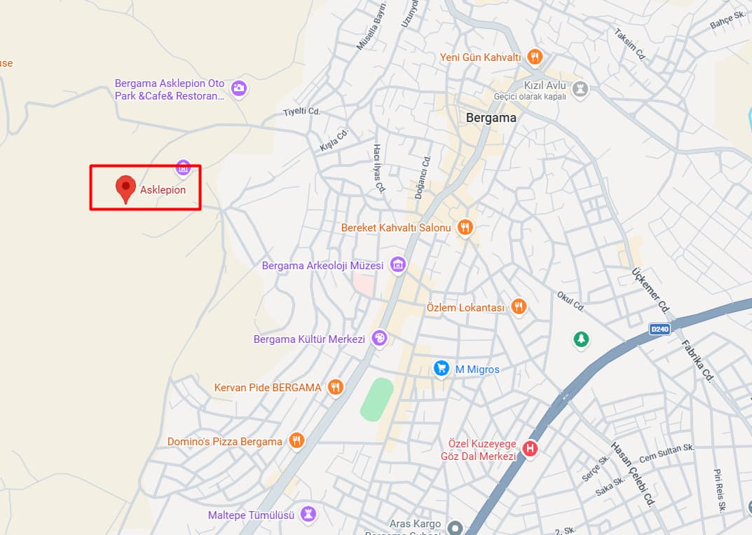 Bergama Asklepion Nerede, Nasıl Gidilir=